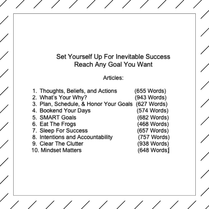 Set Yourself Up Success articles