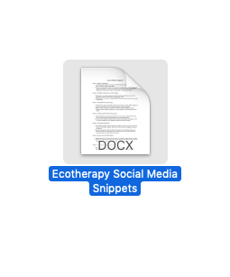 Ecotherapy Social Media Snippets
